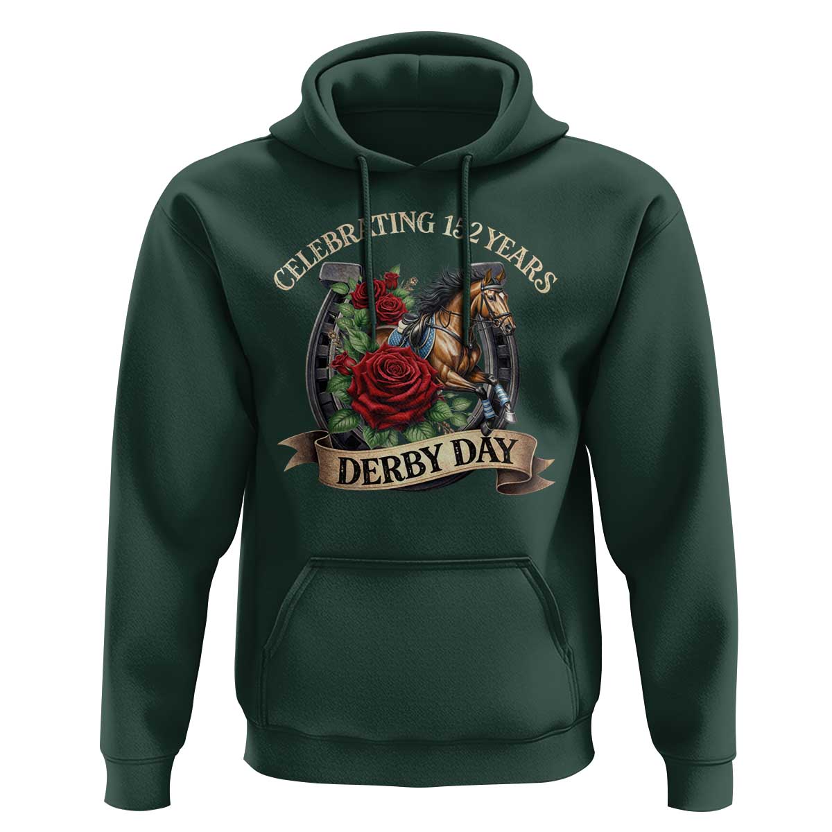 Celebrating 152 Years Derby Day Hoodie Vintage Horse Racing Roses