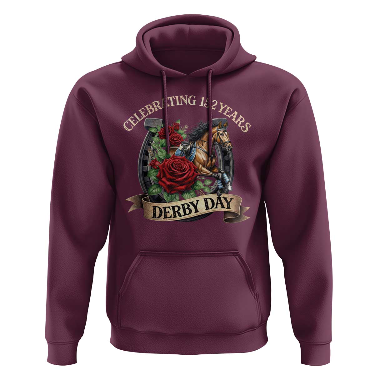 Celebrating 152 Years Derby Day Hoodie Vintage Horse Racing Roses