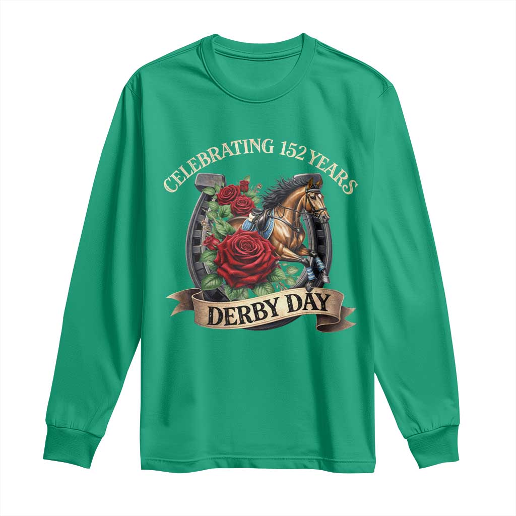 Celebrating 152 Years Derby Day Long Sleeve Shirt Vintage Horse Racing Roses