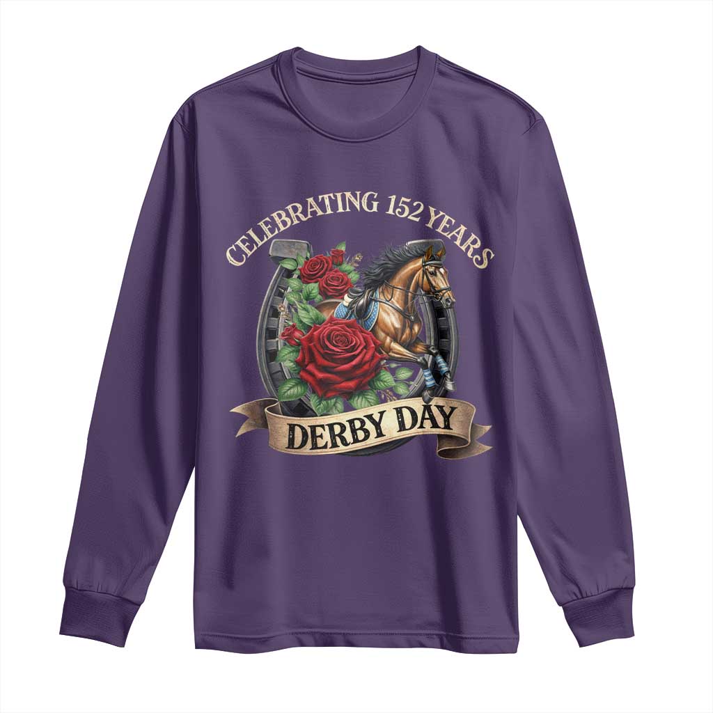 Celebrating 152 Years Derby Day Long Sleeve Shirt Vintage Horse Racing Roses