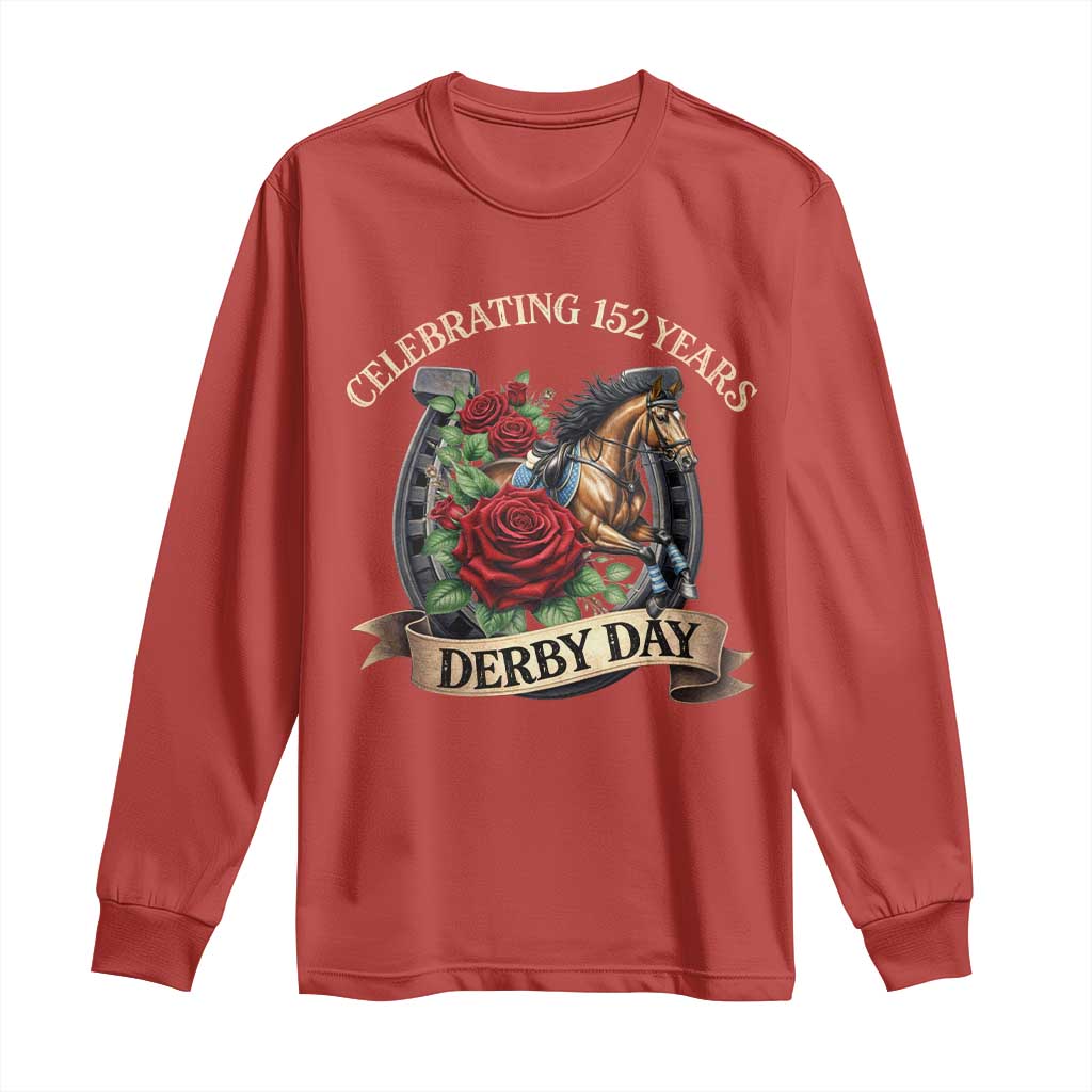 Celebrating 152 Years Derby Day Long Sleeve Shirt Vintage Horse Racing Roses