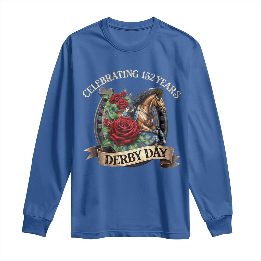 Celebrating 152 Years Derby Day Long Sleeve Shirt Vintage Horse Racing Roses