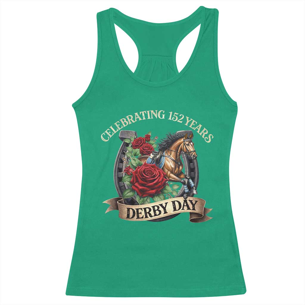 Celebrating 152 Years Derby Day Racerback Tank Top Vintage Horse Racing Roses