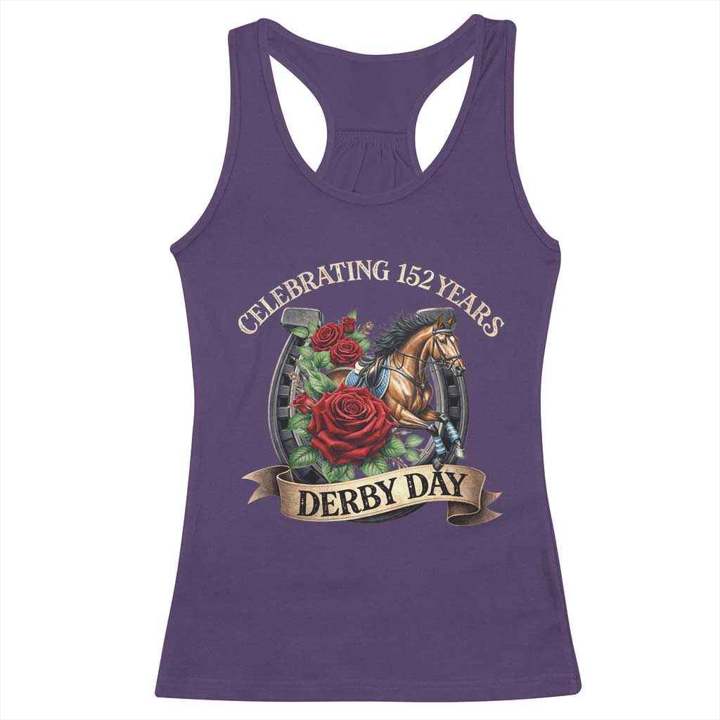 Celebrating 152 Years Derby Day Racerback Tank Top Vintage Horse Racing Roses