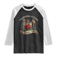Celebrating 152 Years Derby Day Raglan Shirt Vintage Horse Racing Roses