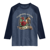 Celebrating 152 Years Derby Day Raglan Shirt Vintage Horse Racing Roses