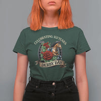 Celebrating 152 Years Derby Day T Shirt For Women Vintage Horse Racing Roses