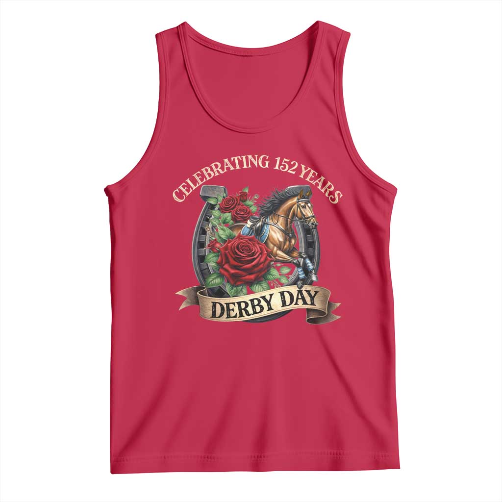 Celebrating 152 Years Derby Day Tank Top Vintage Horse Racing Roses