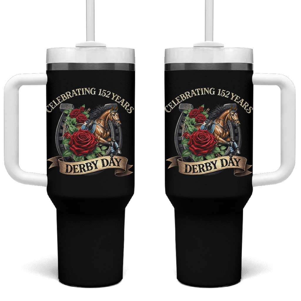 Celebrating 152 Years Derby Day Tumbler With Handle Vintage Horse Racing Roses