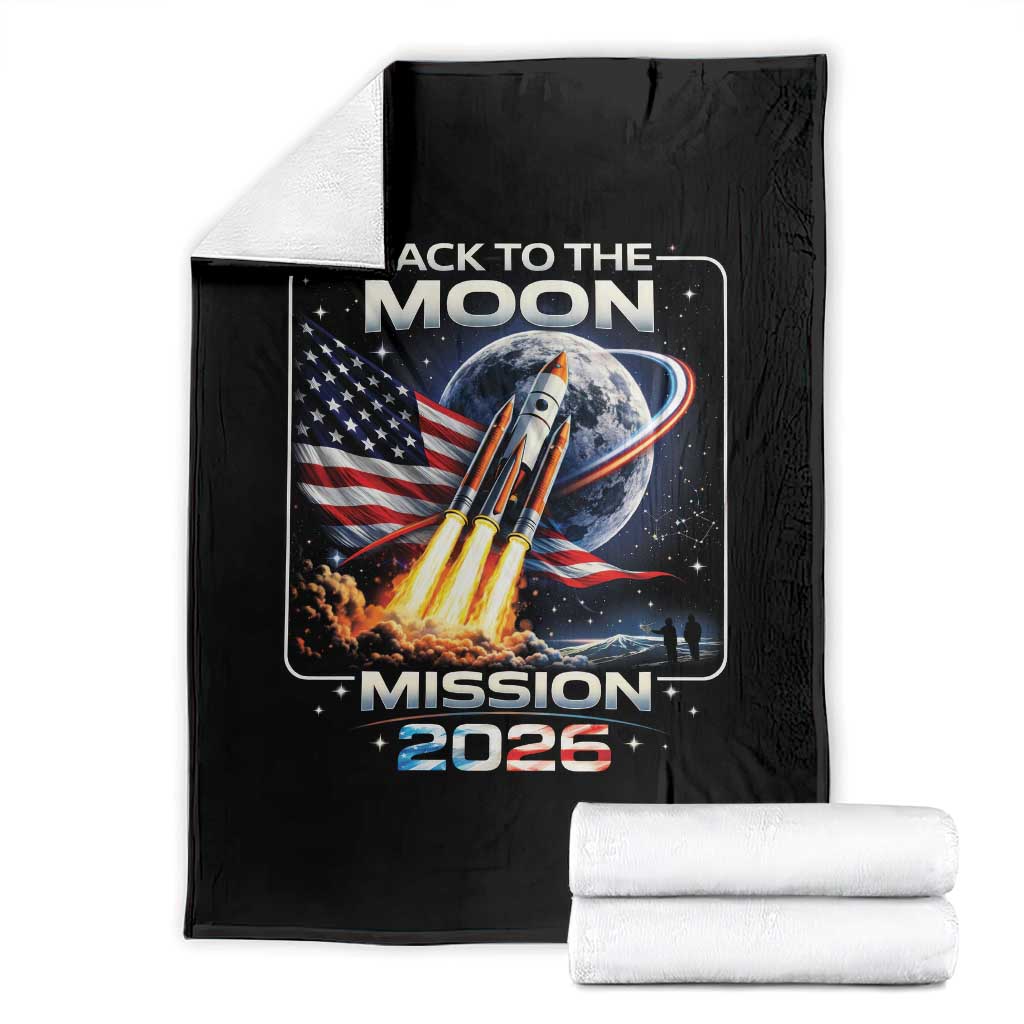 Back To The Moon Mission 2026 Throw Blanket Rocket Launch Moon Space Program