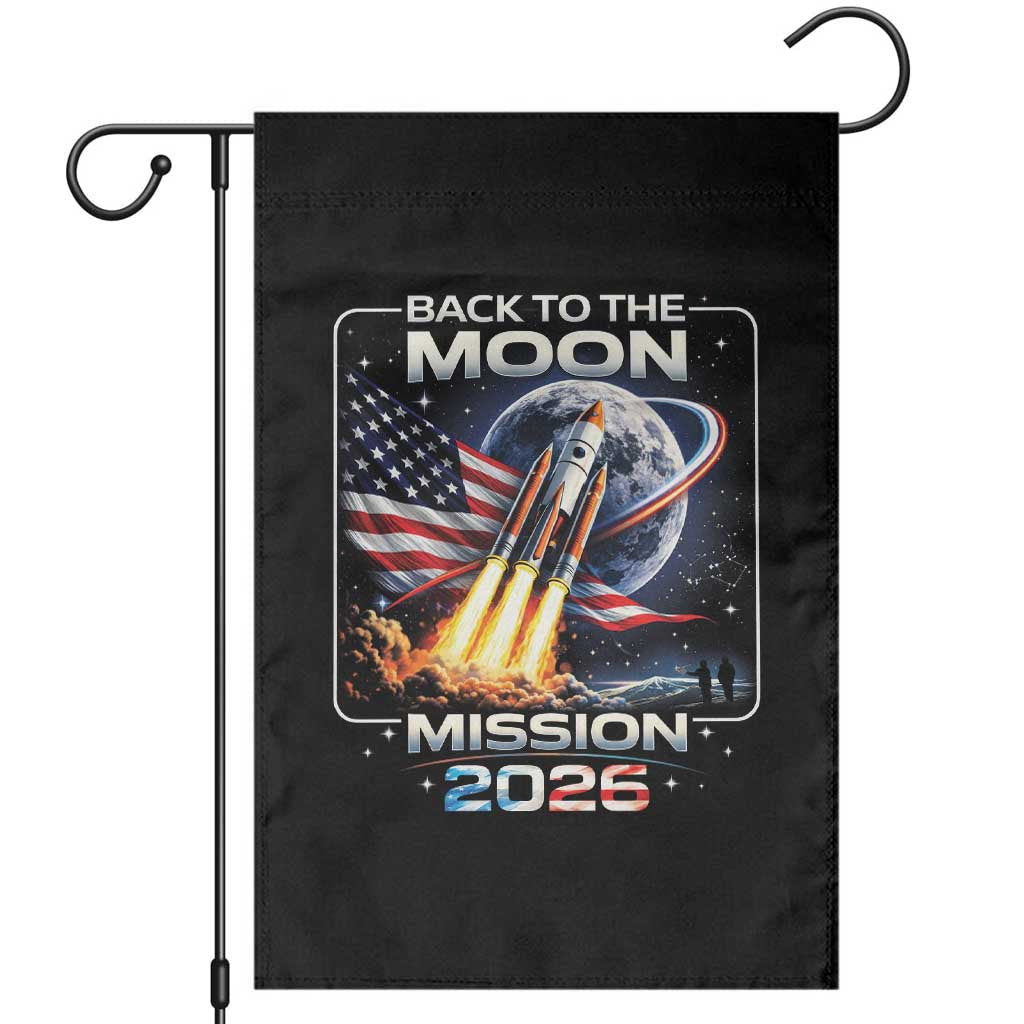 Back To The Moon Mission 2026 Garden Flag Rocket Launch Moon Space Program
