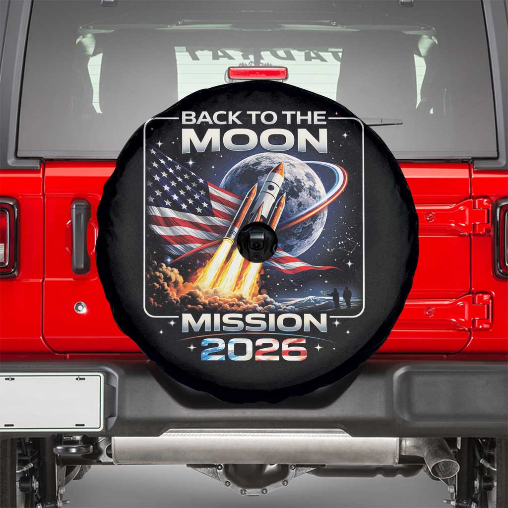 Back To The Moon Mission 2026 Spare Tire Cover Rocket Launch Moon Space Program