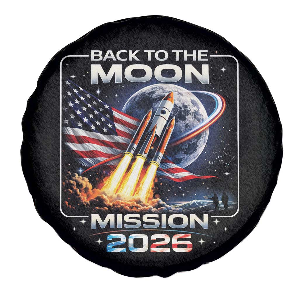 Back To The Moon Mission 2026 Spare Tire Cover Rocket Launch Moon Space Program