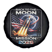 Back To The Moon Mission 2026 Spare Tire Cover Rocket Launch Moon Space Program