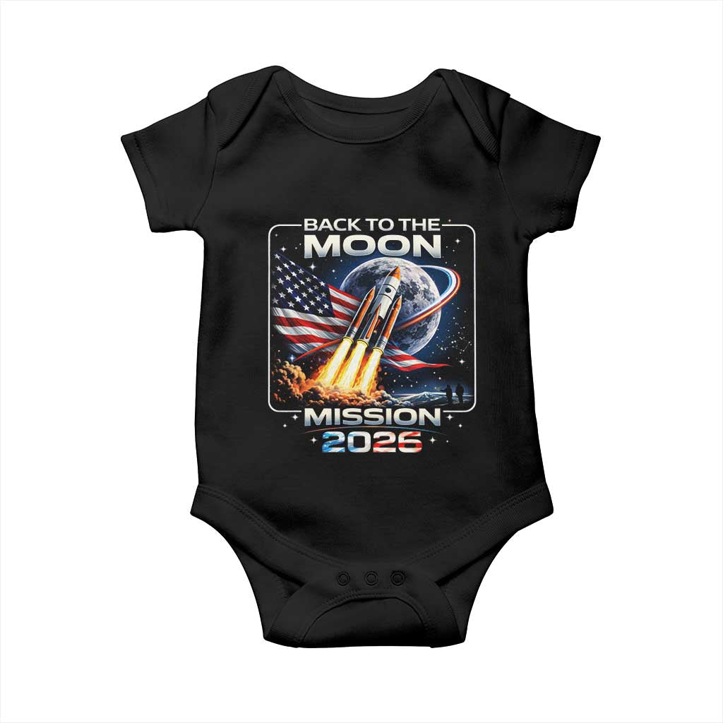 Back To The Moon Mission 2026 Baby Onesie Rocket Launch Moon Space Program
