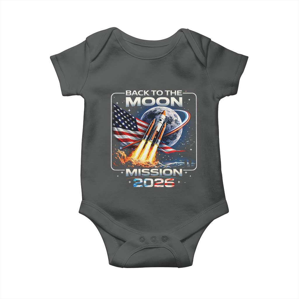 Back To The Moon Mission 2026 Baby Onesie Rocket Launch Moon Space Program