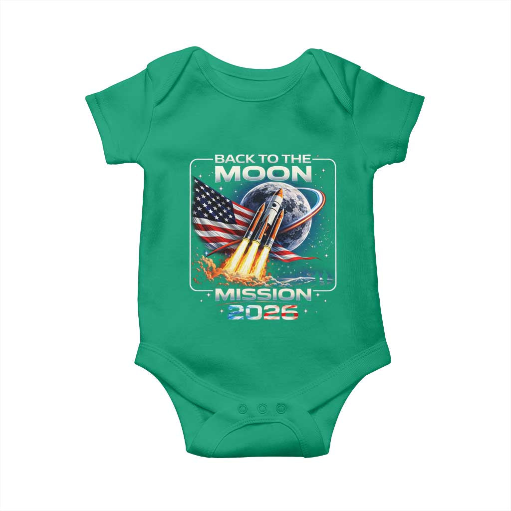 Back To The Moon Mission 2026 Baby Onesie Rocket Launch Moon Space Program