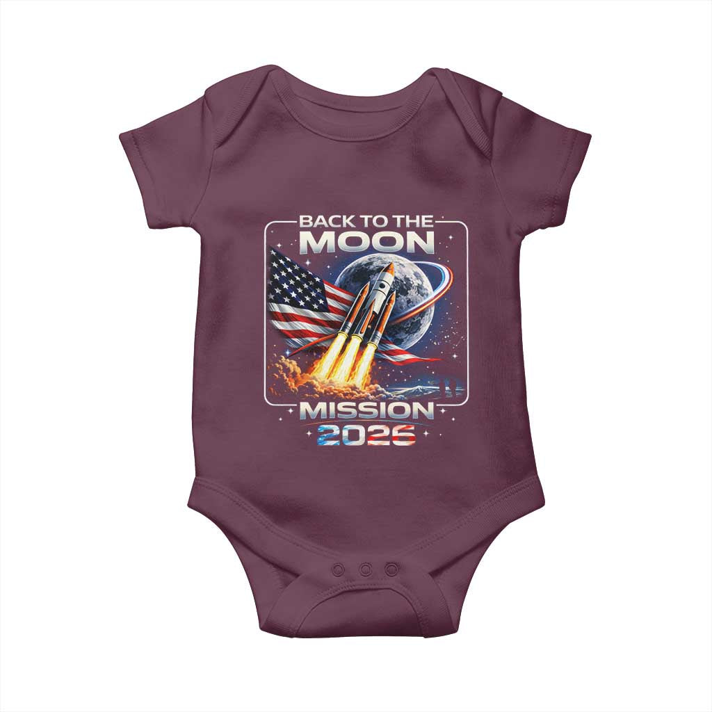 Back To The Moon Mission 2026 Baby Onesie Rocket Launch Moon Space Program