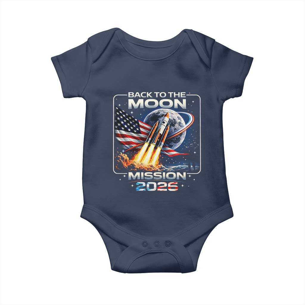 Back To The Moon Mission 2026 Baby Onesie Rocket Launch Moon Space Program