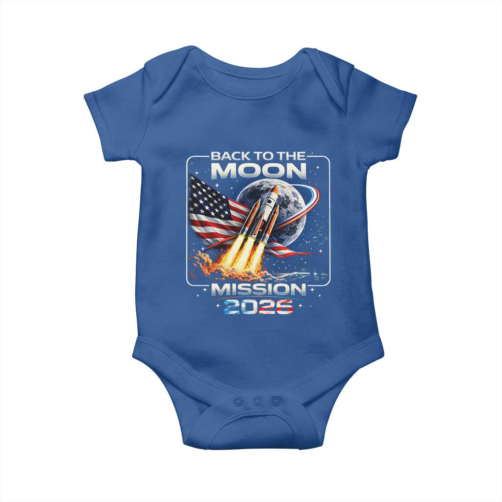 Back To The Moon Mission 2026 Baby Onesie Rocket Launch Moon Space Program