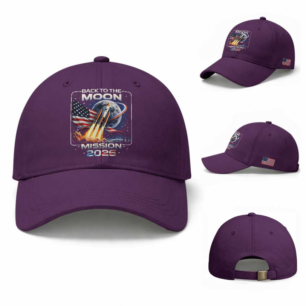 Back To The Moon Mission 2026 Baseball Cap Rocket Launch Moon Space Program