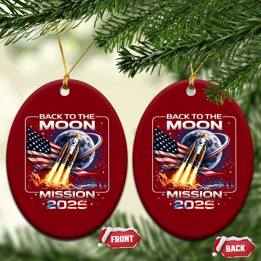 Back To The Moon Mission 2026 Ceramic Ornament Rocket Launch Moon Space Program