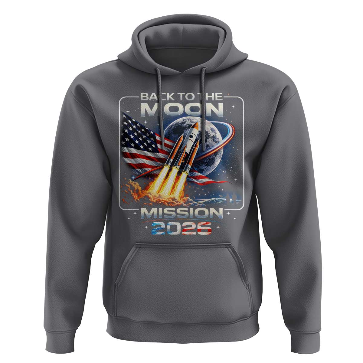 Back To The Moon Mission 2026 Hoodie Rocket Launch Moon Space Program