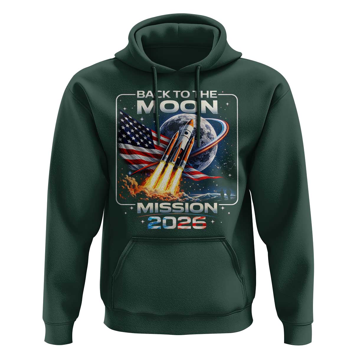 Back To The Moon Mission 2026 Hoodie Rocket Launch Moon Space Program