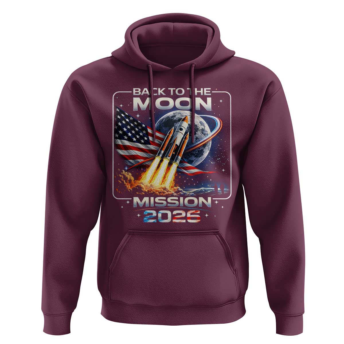 Back To The Moon Mission 2026 Hoodie Rocket Launch Moon Space Program
