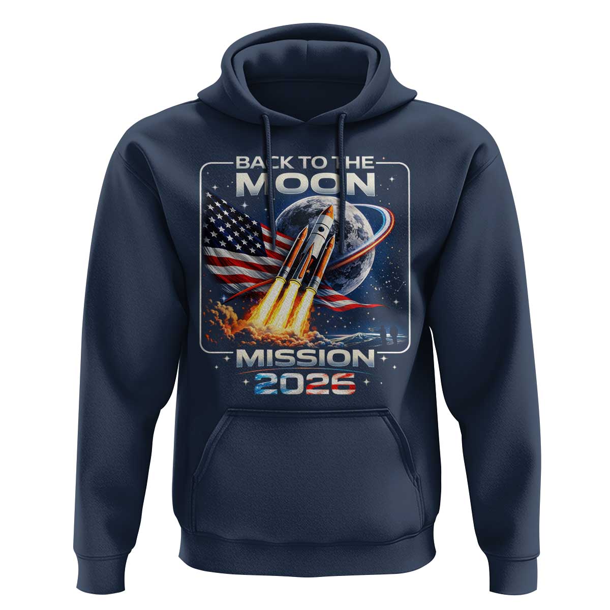 Back To The Moon Mission 2026 Hoodie Rocket Launch Moon Space Program