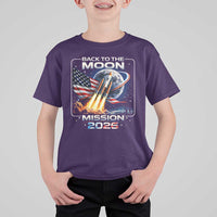 Back To The Moon Mission 2026 T Shirt For Kid Rocket Launch Moon Space Program