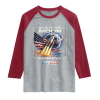 Back To The Moon Mission 2026 Raglan Shirt Rocket Launch Moon Space Program
