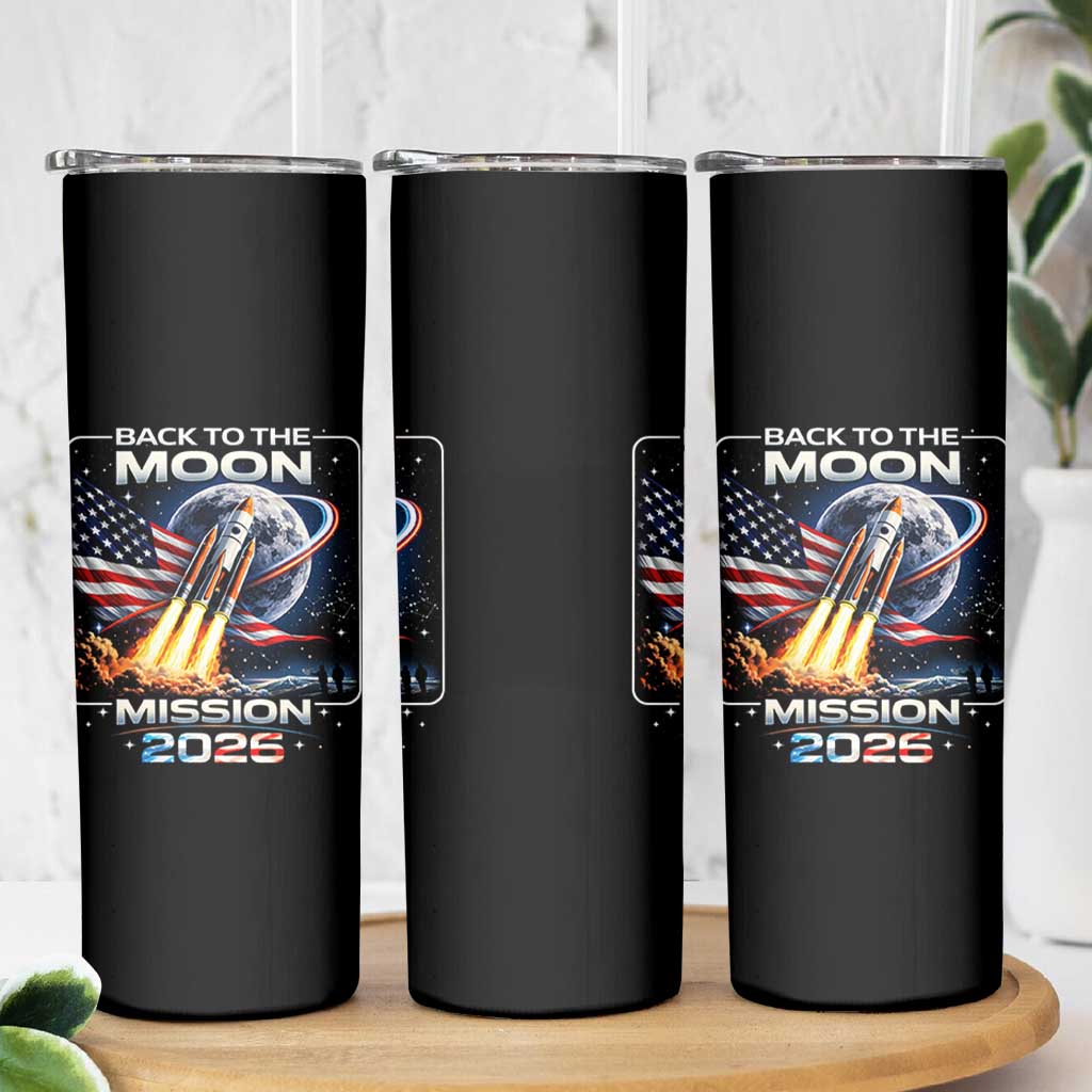 Back To The Moon Mission 2026 Skinny Tumbler Rocket Launch Moon Space Program