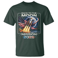 Back To The Moon Mission 2026 T Shirt Rocket Launch Moon Space Program