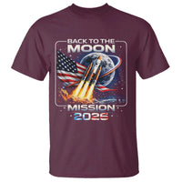 Back To The Moon Mission 2026 T Shirt Rocket Launch Moon Space Program