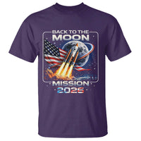 Back To The Moon Mission 2026 T Shirt Rocket Launch Moon Space Program