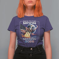 Back To The Moon Mission 2026 T Shirt For Women Rocket Launch Moon Space Program