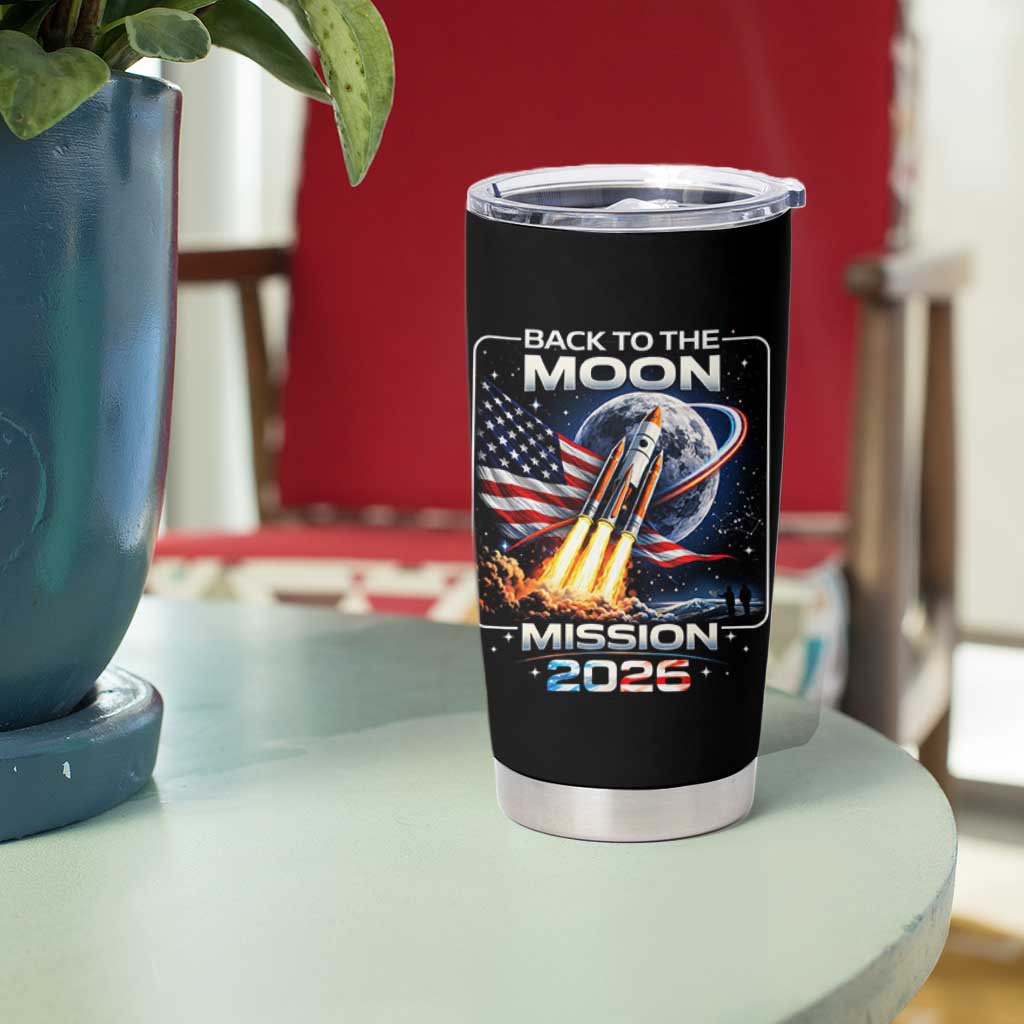 Back To The Moon Mission 2026 Tumbler Cup Rocket Launch Moon Space Program
