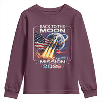 Back To The Moon Mission 2026 Youth Sweatshirt Rocket Launch Moon Space Program