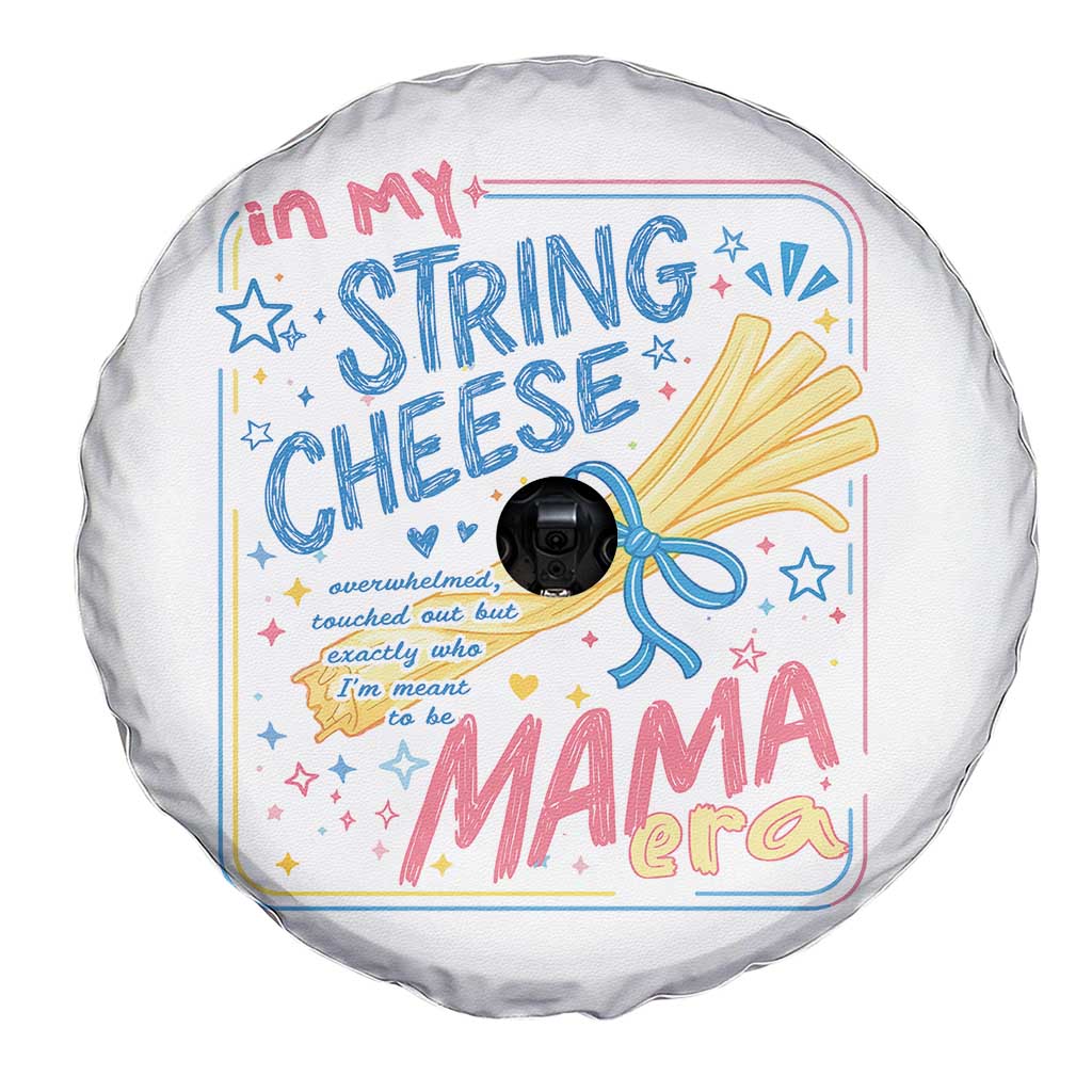 In My String Cheese Mama Era Spare Tire Cover Funny Mom Life Coquette Bow
