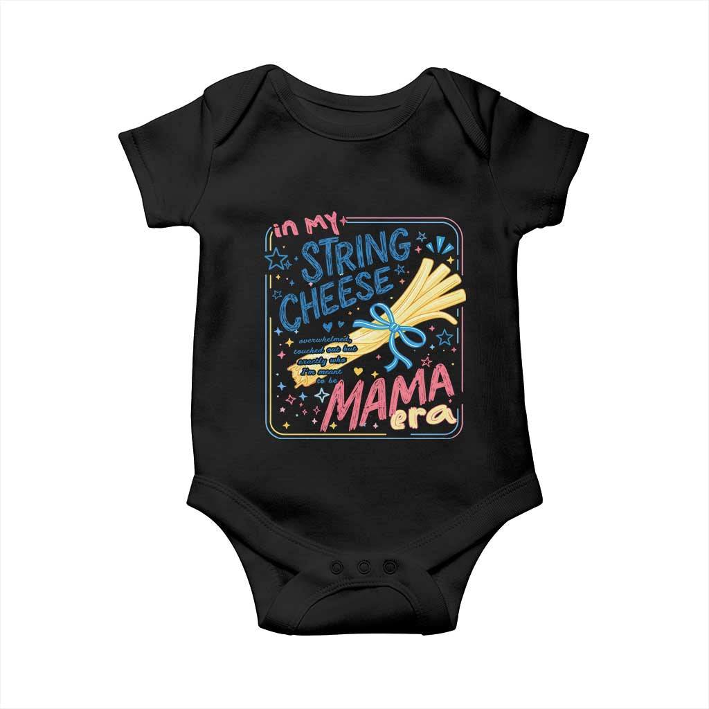 In My String Cheese Mama Era Baby Onesie Funny Mom Life Coquette Bow