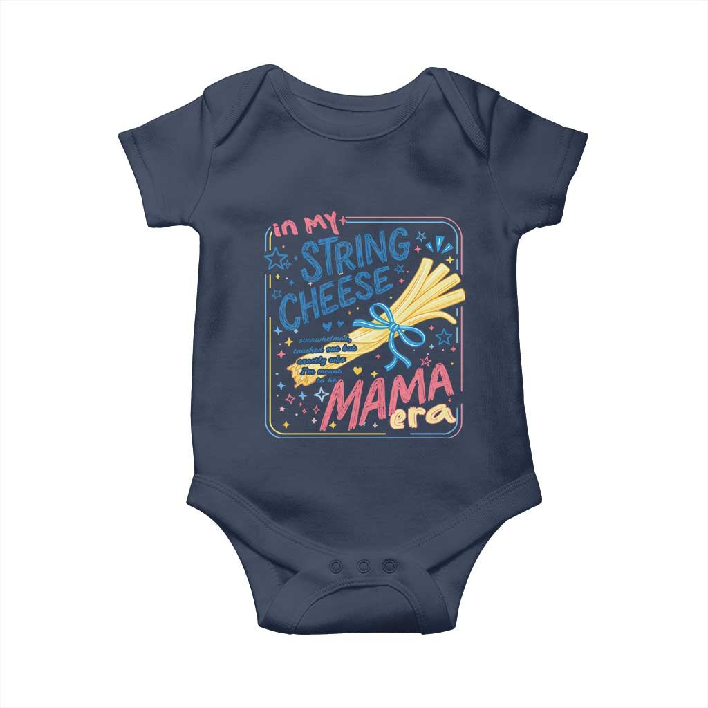 In My String Cheese Mama Era Baby Onesie Funny Mom Life Coquette Bow