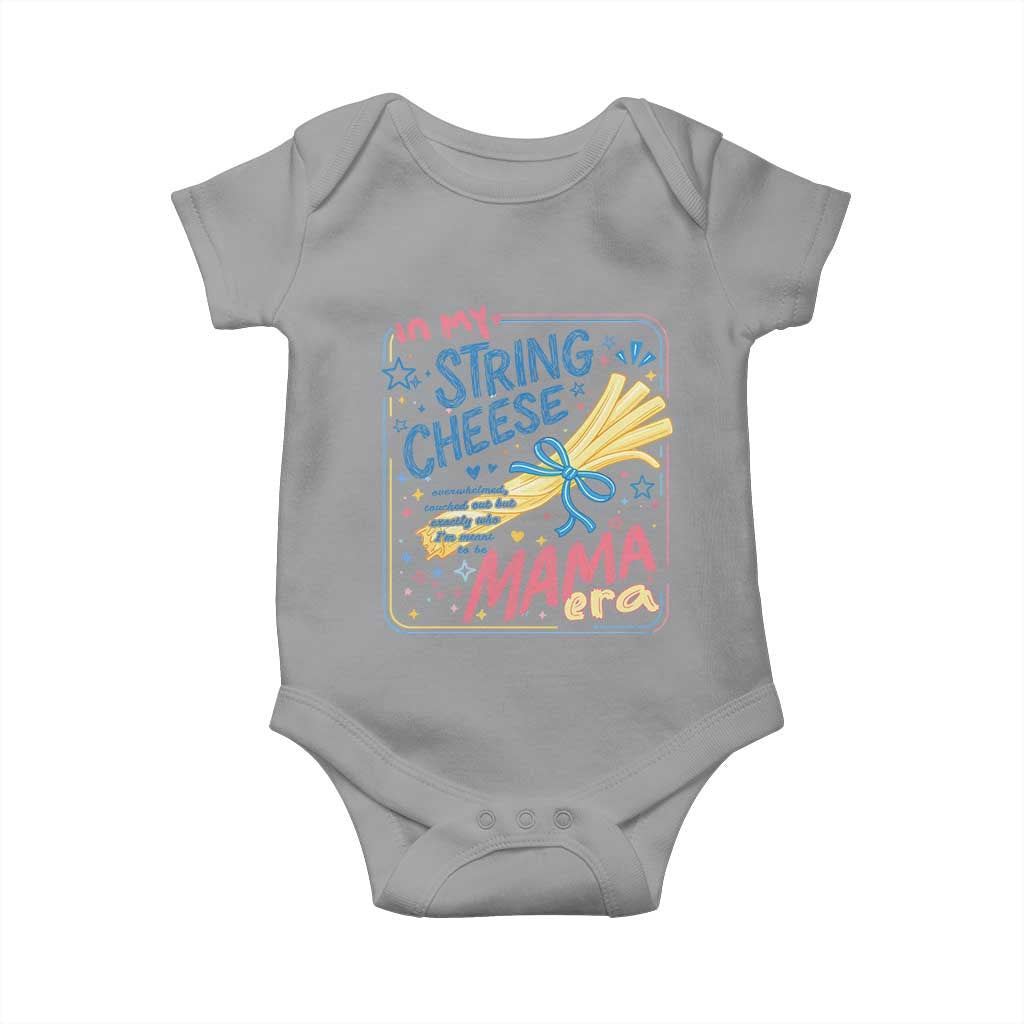 In My String Cheese Mama Era Baby Onesie Funny Mom Life Coquette Bow