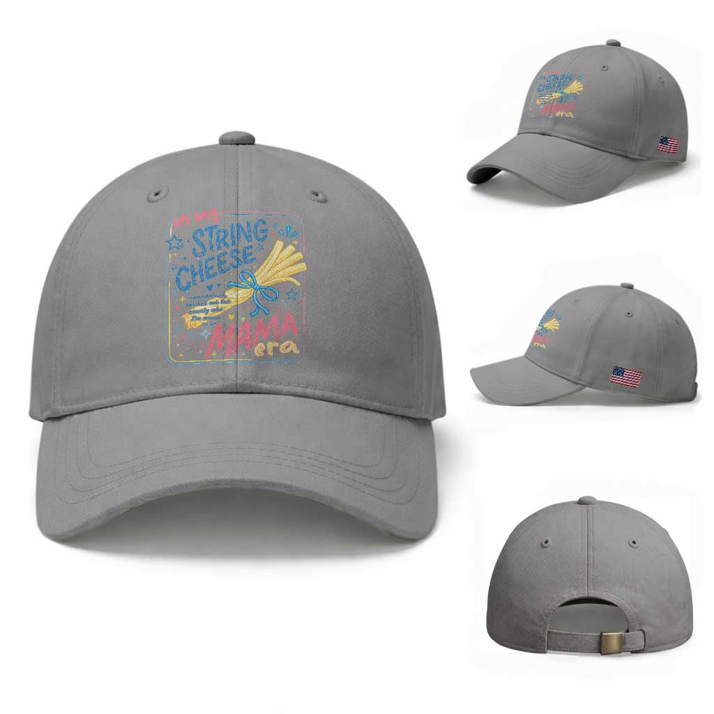 In My String Cheese Mama Era Baseball Cap Funny Mom Life Coquette Bow