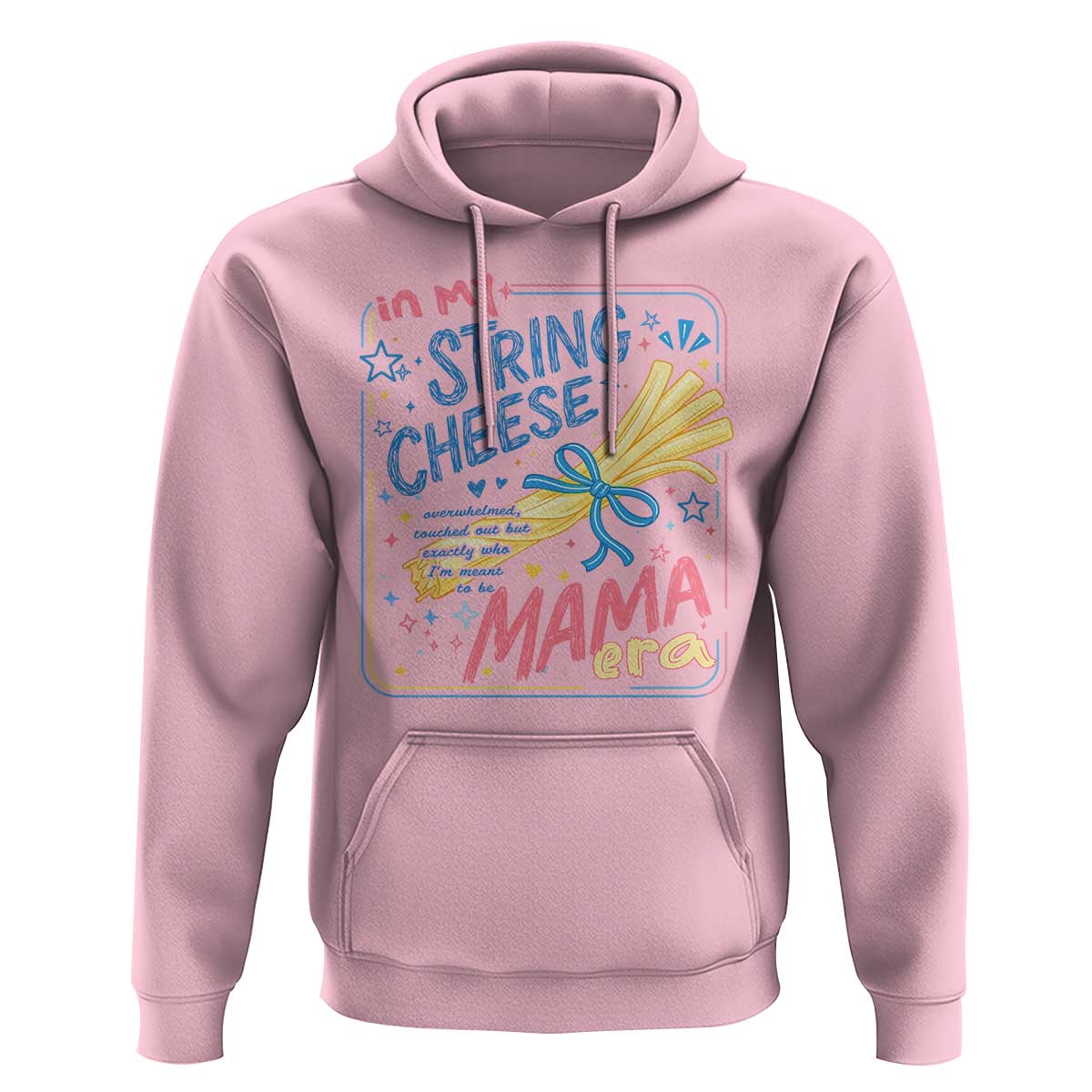 In My String Cheese Mama Era Hoodie Funny Mom Life Coquette Bow