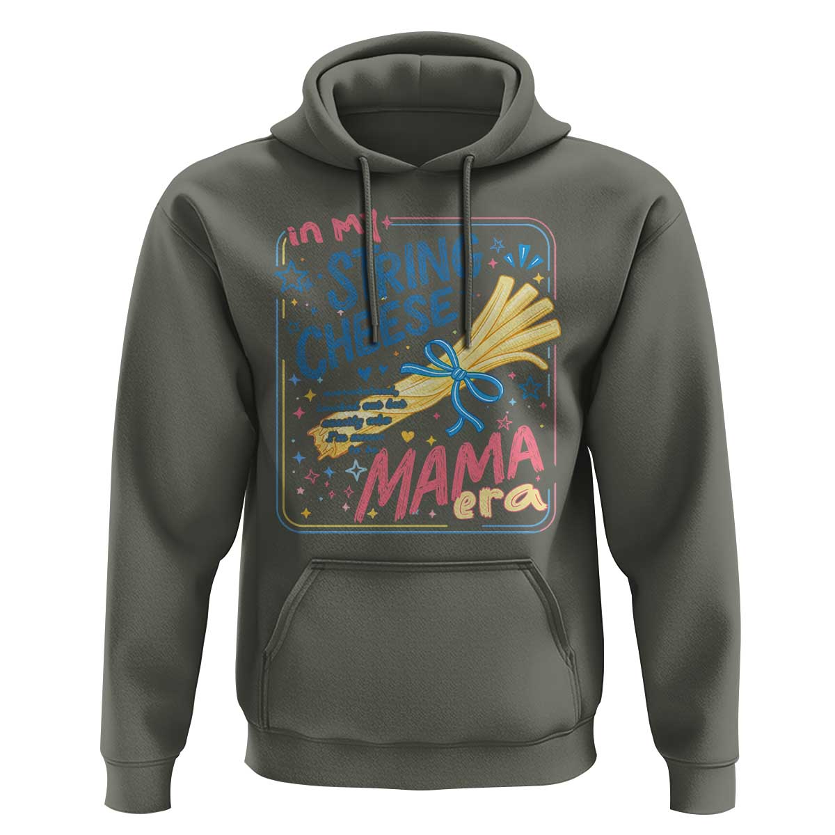 In My String Cheese Mama Era Hoodie Funny Mom Life Coquette Bow