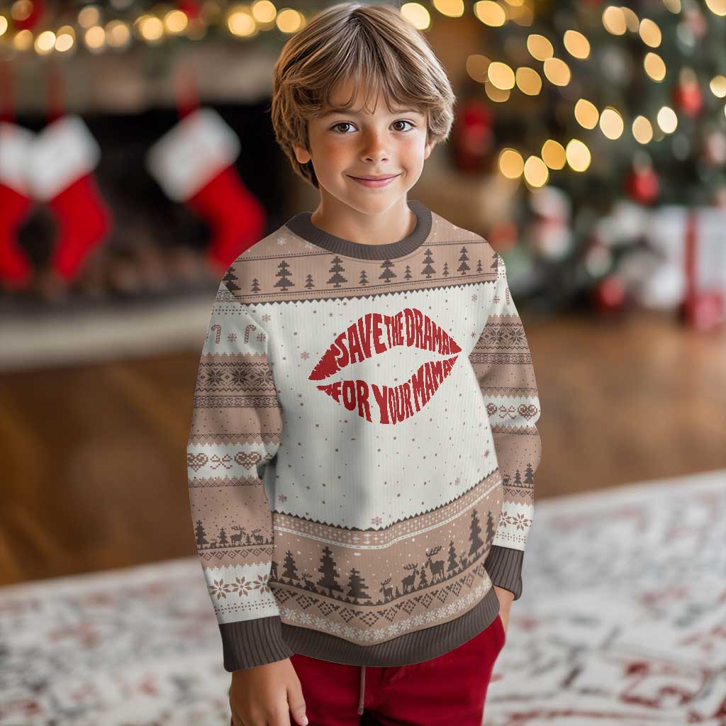 Save The Drama For Your Mama Ugly Christmas Sweater Retro 90s Sitcom