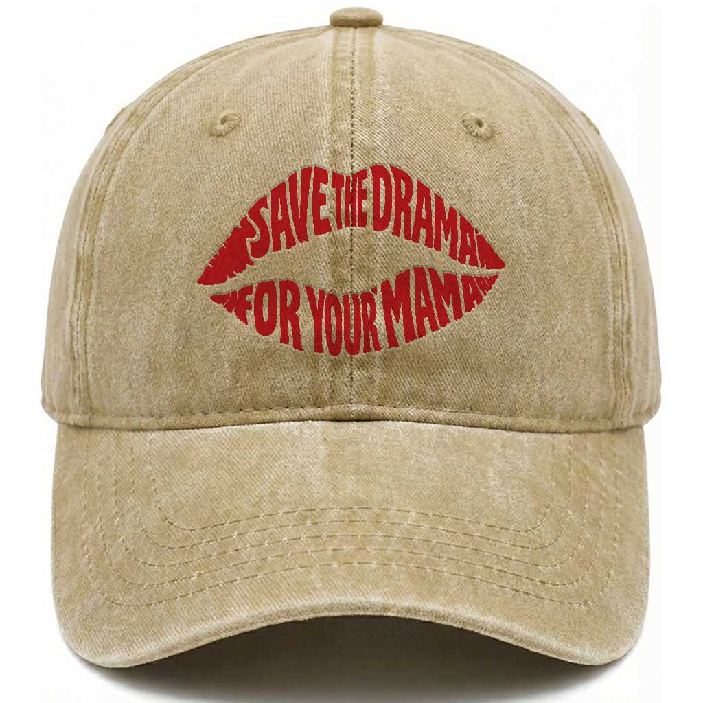 Save The Drama For Your Mama Washed Cotton Baseball Cap Retro 90s Sitcom