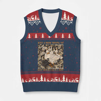 Just A Mom Trying To Keep Her Ducks In A Row V-Neck Knit Sweater Vest Funny Duck Mom