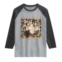 Just A Mom Trying To Keep Her Ducks In A Row Raglan Shirt Funny Duck Mom